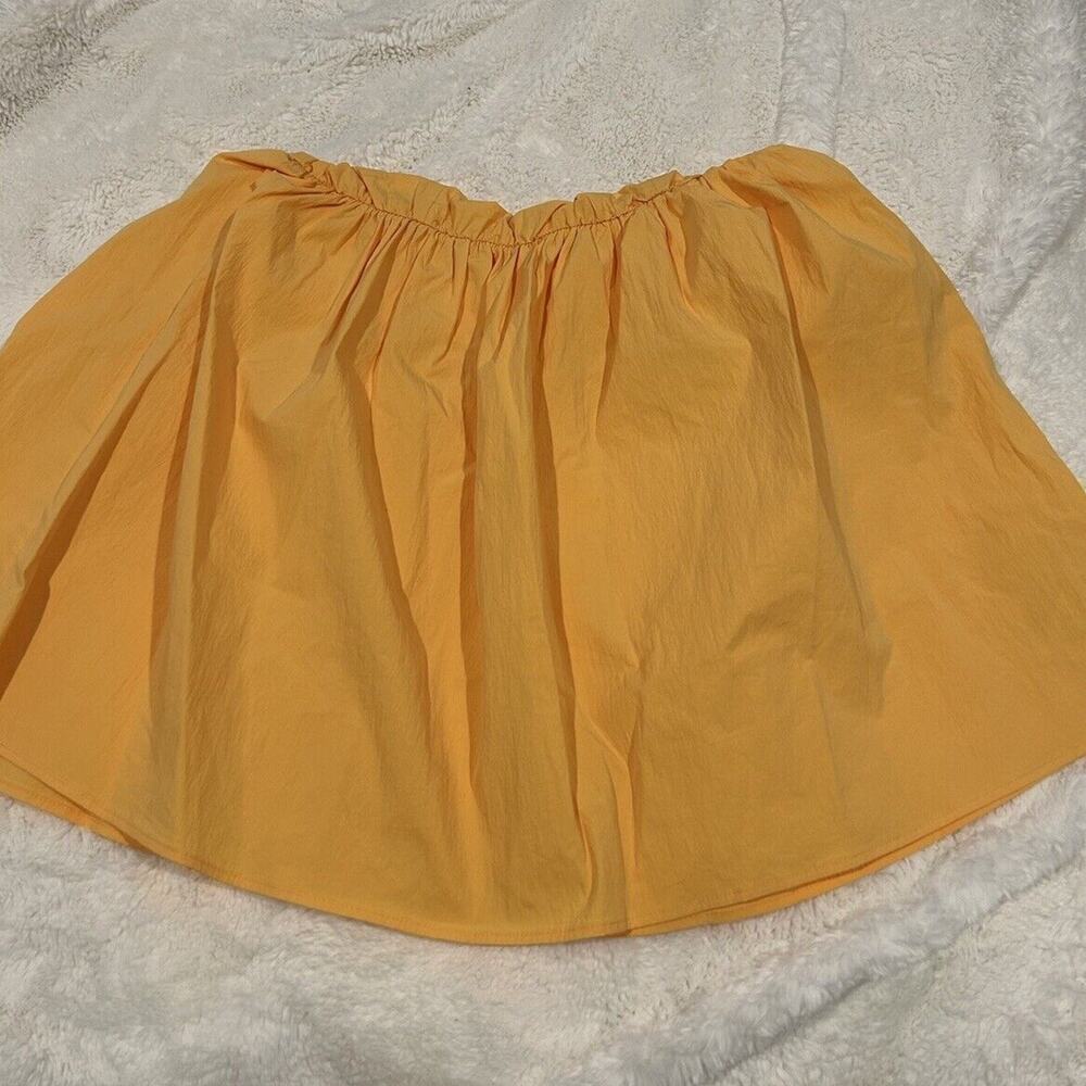 ZARA Orange Pleated Puffy Hem Mini Skirt Size M - Picture 1 of 4